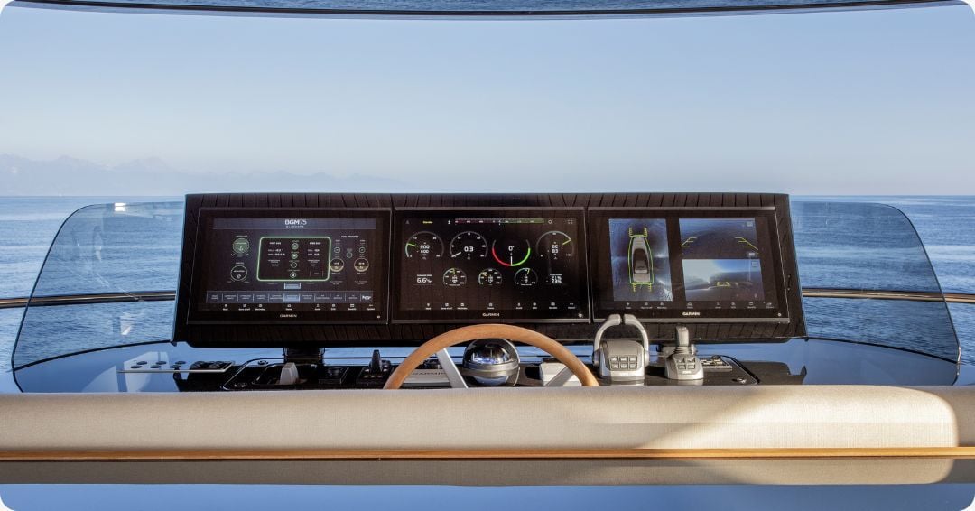 Smartgyro control fully integrated onboard Bluegame MFDs